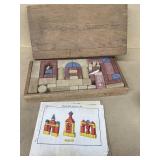 Antique anchored toy blocks
