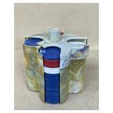 Antique poker chip holder with chips