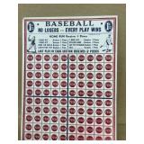 Baseball punchcard, vintage unpunished