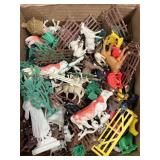 Farm animals, plastic toys