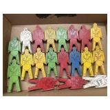 1940s building wooden clowns