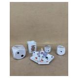 Four jacks cup porcelain dice and Japan playing