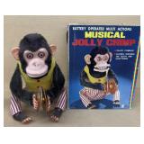 Battery operated musical, jolly chimp