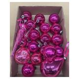 Pink glass Christmas ornaments