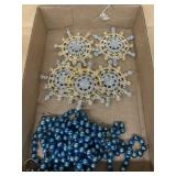 Christmas vintage glass, beads, and snowflake