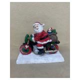 Santa Claus riding a motorcycle