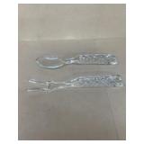 Glass spoon, and fork