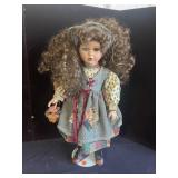 Porcelain doll with stand