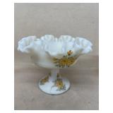 Fenton hand-painted compote