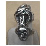 Skull head and face Zolton rings size 8