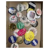 Assorted pin back badges