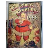 1955 Christmas greetings original paper poster