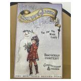 Holiday snow queen festival metal sign