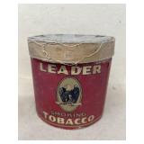 Leader tobacco cardboard can