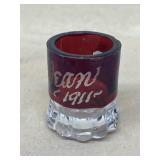 Ruby, red flash glass 1911 Dean mug