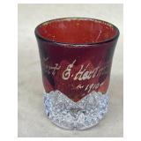 1910 souvenir cranberry glass, Robert Hartman