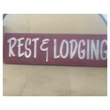 Rest of lodging, canvas sign