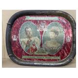 King George and Queen Mary Salvador metal tray