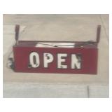 Open hanging double-sided sign