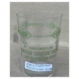 1930s furniture store advertising glass