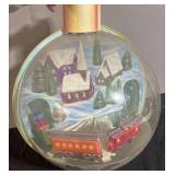 Large Christmas ornament with train store display