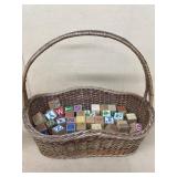 Basket of wooden blocks-WILL SHIP ONLY THE BLOCKS