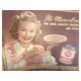 Red and white shortening cardboard advertising