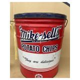 Mike sells potato chip advertising can
