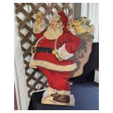 Santa Claus wooden Christmas sign stand-up
