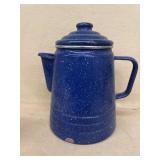 Blue enamel coffee pot