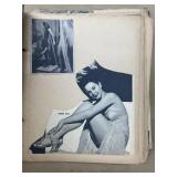 Early black-and-white girly magazine, scrapbook