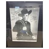 Lash Larue autograph framed print
