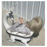 Santa Claus in deer bathtub store display