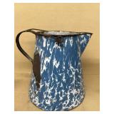Blue white enamel coffee pot