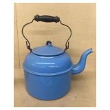 Large blue teapot