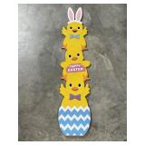 Happy Easter little chick wooden sign