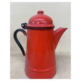 Orange enamel coffee pot