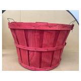 Red bushel basket