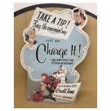 Take a tip charge it Creditcard cardboard