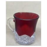 Cranberry flash glass mug
