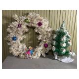 Wintergreen colored Christmas tree and wreath