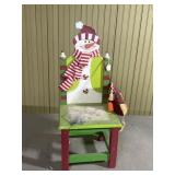 Snowman child chair wooden