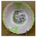 Handpainted deep bowl, two girls