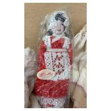 Vintage doll and doll clothes