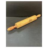 Rolling pin, red paint handles