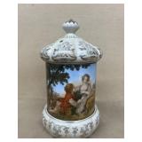 Hand painted vanity jar