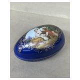 RS Prussia egg hand-painted cover dish