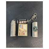 Cigarette lighter holder with turquoise match