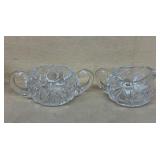 Brilliant Period Cut Glass Cream and Sugar