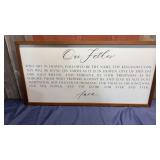 The Lordï¿½s Prayer wall hanging